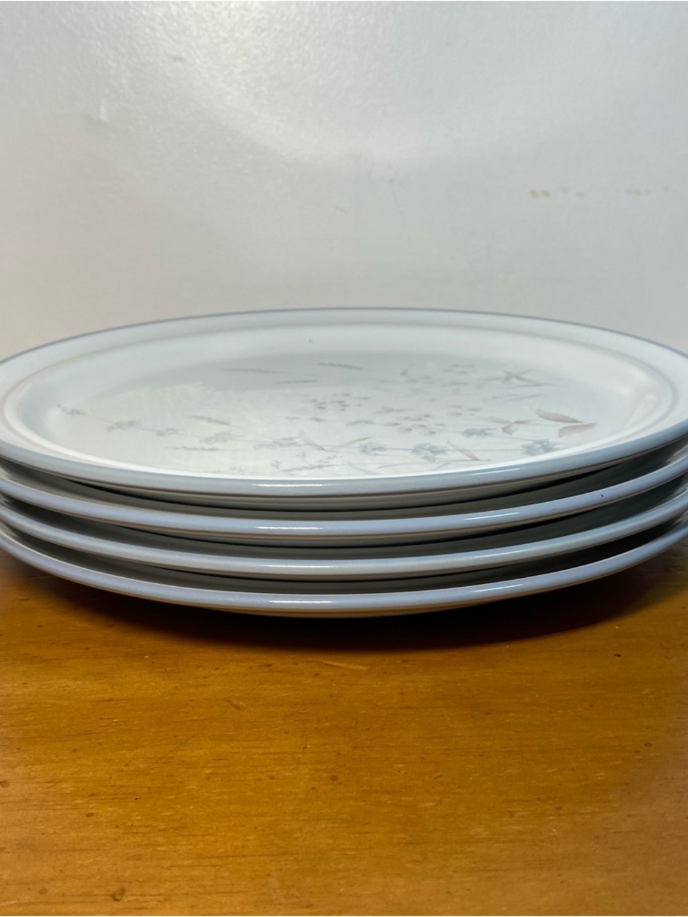 Noritake Woodstock Dinner Plates Stoneware Vintage Floral 10 5/8” Blue Set of 4 - Picture 9 of 9
